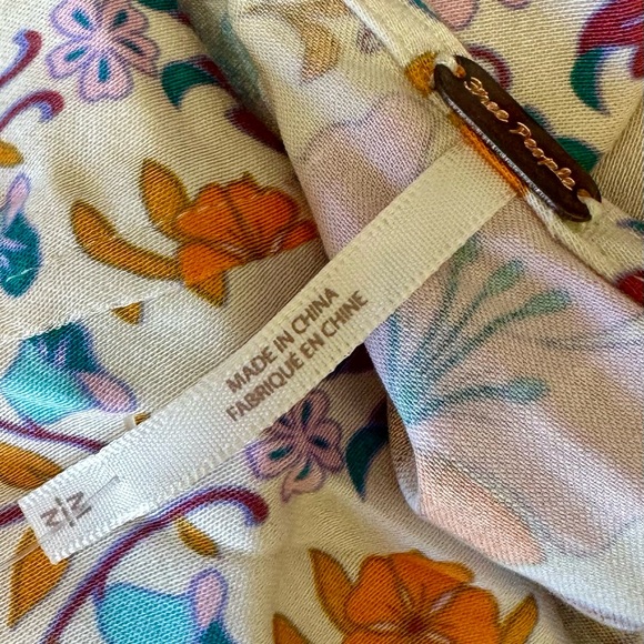 NEW! Free People Ivory Floral Print Sasha Sweetheart-Neck Mini Dress - Picture 14 of 17